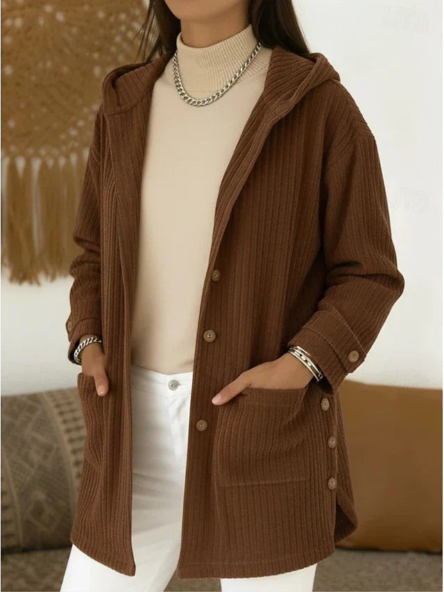 Cardigan invernale con cappuccio